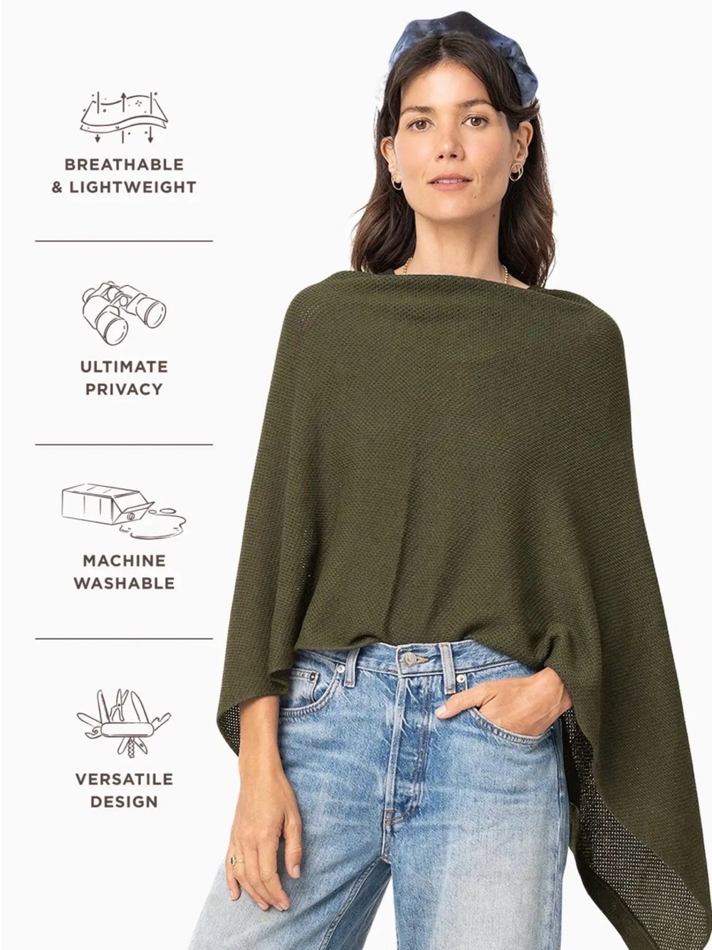 AMMA Olive Cocoon Nursing Cover / Multi-Use Wrap